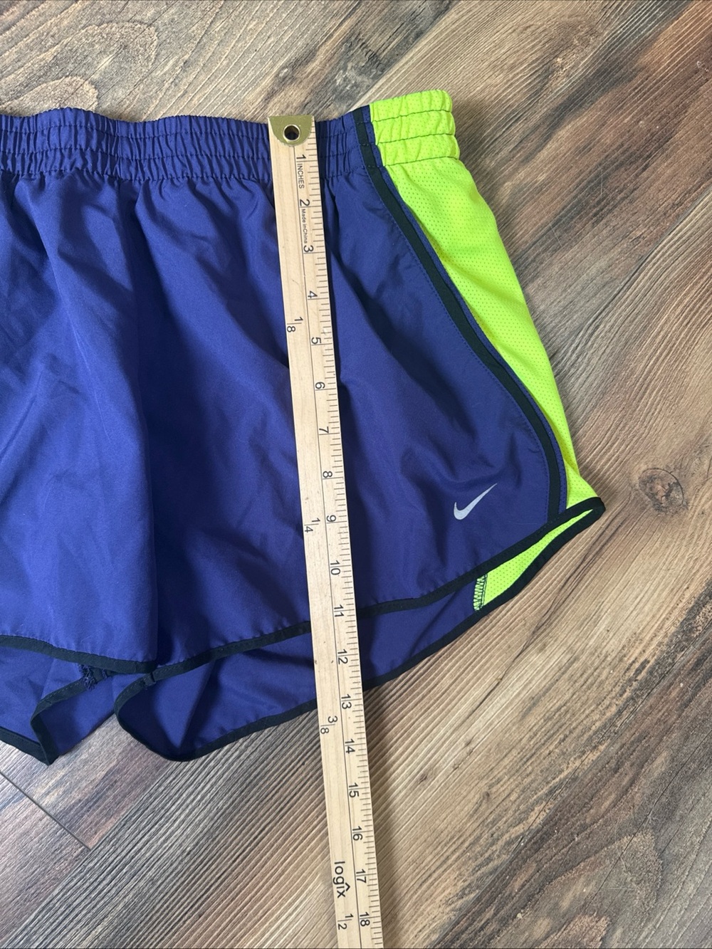 Nike Dri-Fit Tempo Lined Shorts Purple And Yellow Women's Size Large - Picture 2 of 7